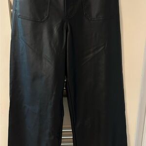 NWT Zara Black Leather-Style Trousers
